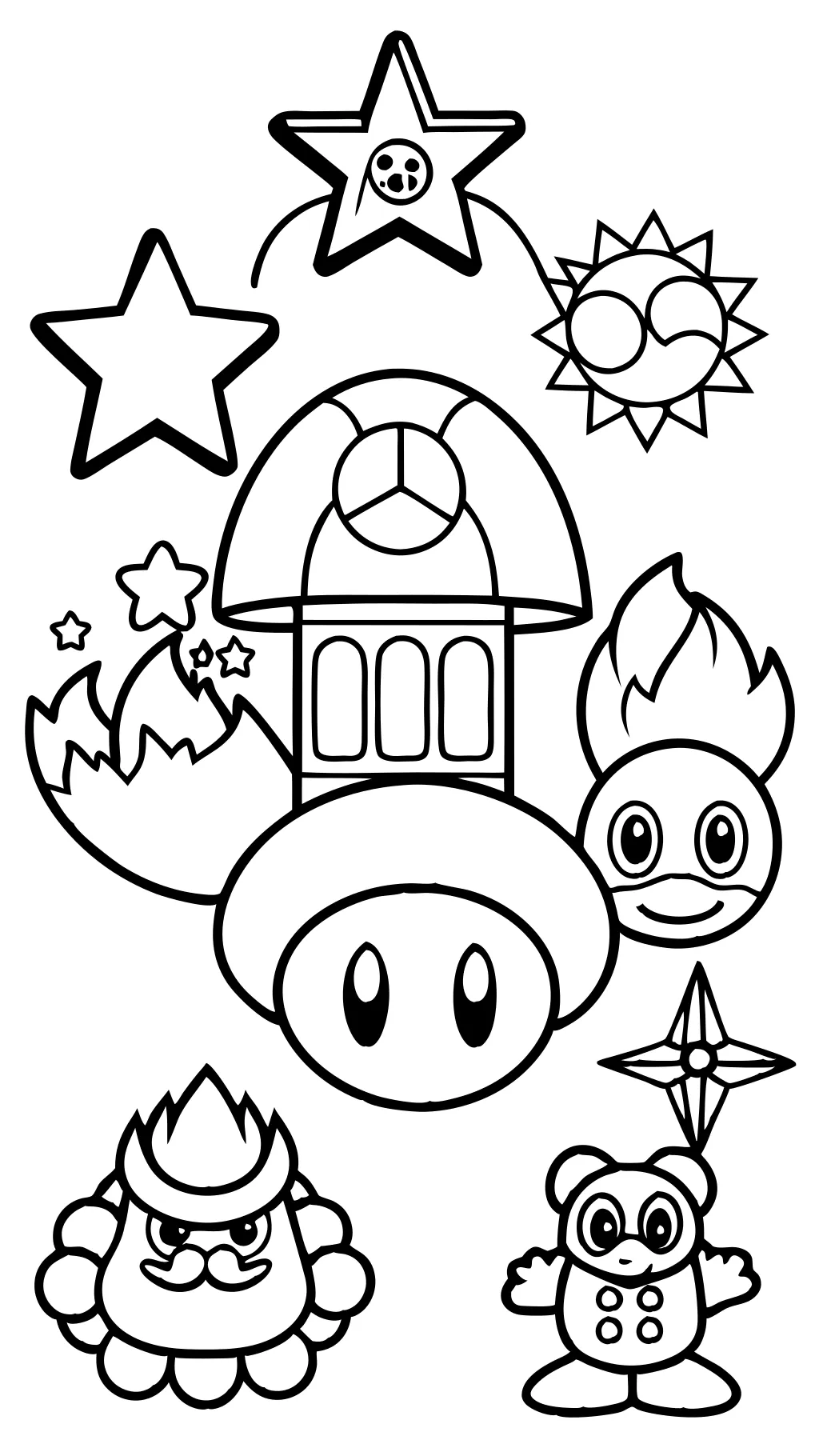 mario power ups coloring pages